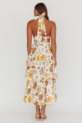 Shaya Tiered Ruffle Maxi Dress Floral Yellow
